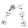 Les Trésors De Lily [N9927] - Designer Earrings 'Paradis Floral' White Silver Gray
