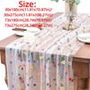 Semi-Transparent Tulle Table Runner Boho Floral Tablecloth  Holiday Decoration