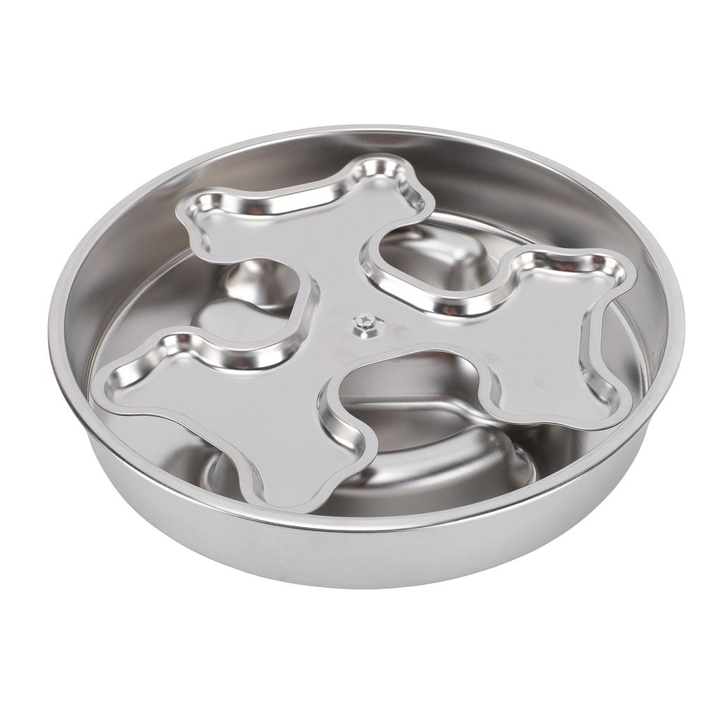 Dog Slow Feeder Bowl Stainless Steel Non Slip Bottom Anti Choking Slow Down Eating Dog Bowl for Medium Large Dogs