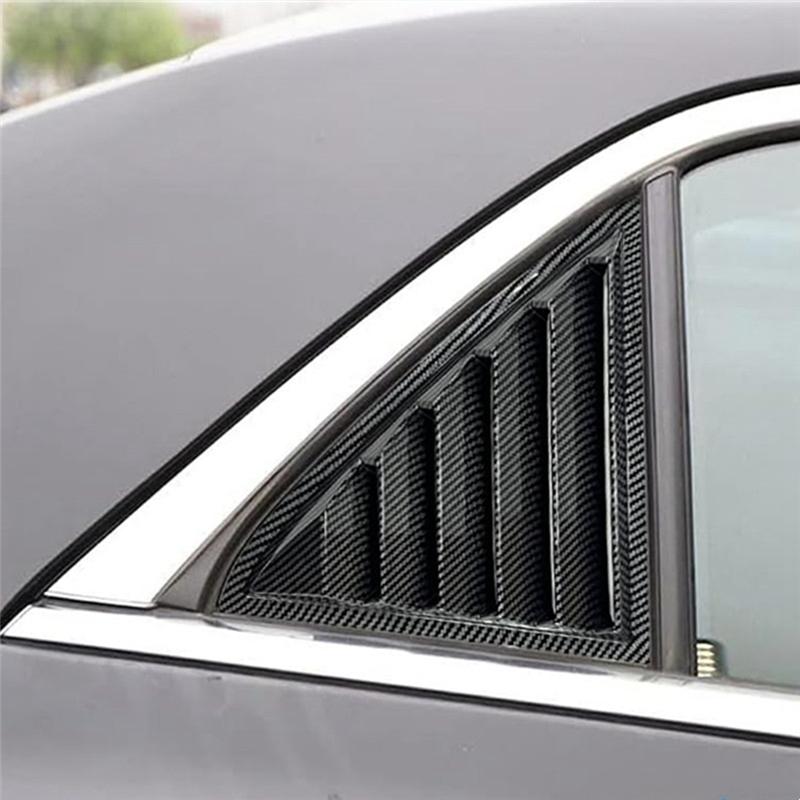 Ac29-Rear Window Louver Cover For Chrysler 300C 2011- Side Window Shutter Cover Trim Carbon Fiber