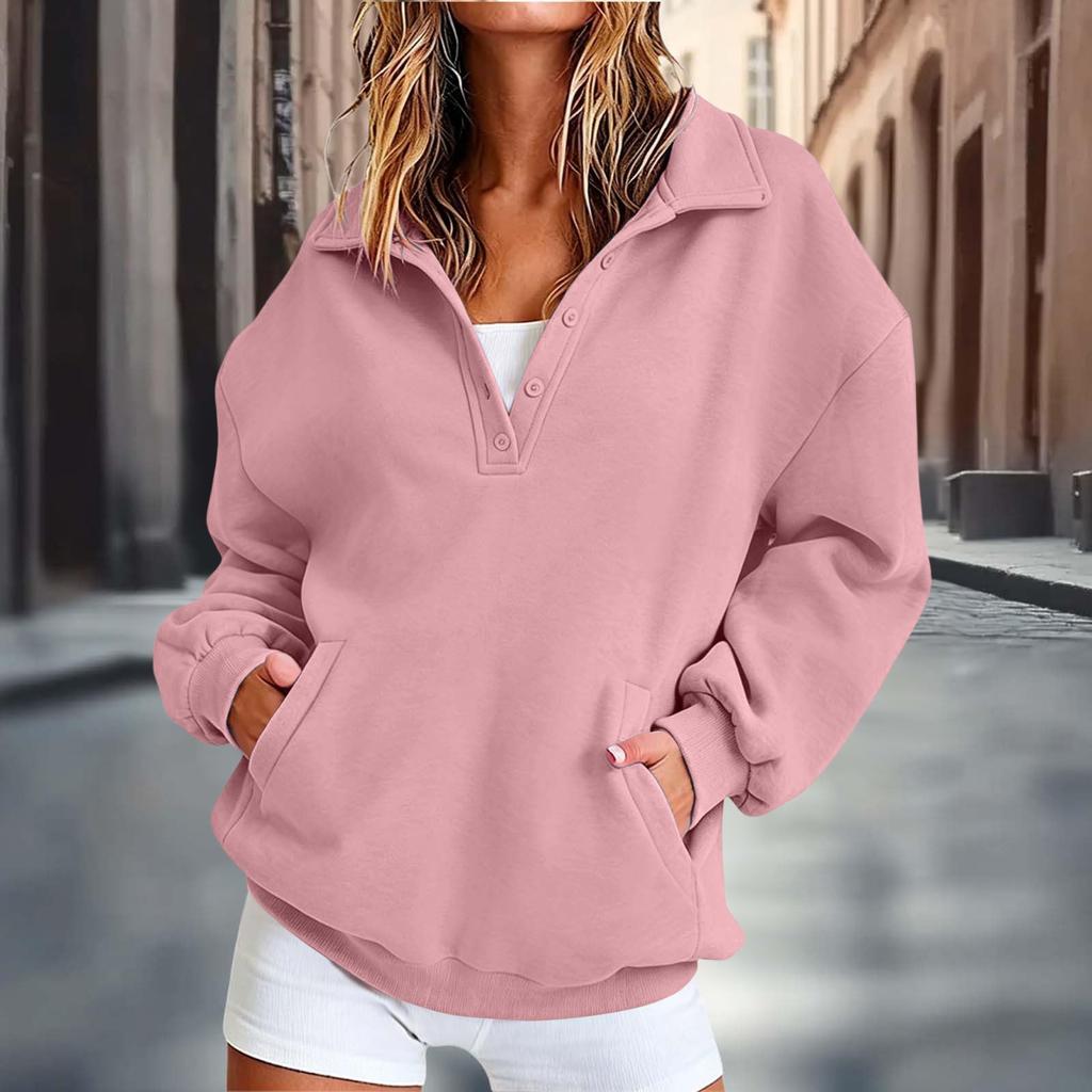 Women's Long Sleeve Color Casual Sweatshirt Top for Everyday Wear