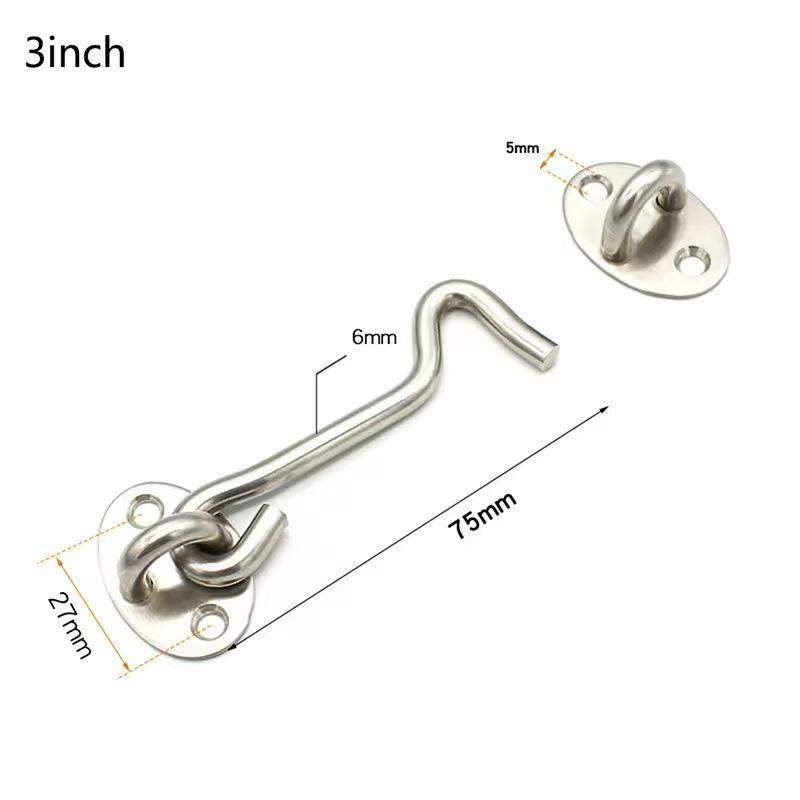 Multi-Color Door Hook: White, Black, Antique & Red Bronze, Stainless Steel, Windproof Room Door Bolt