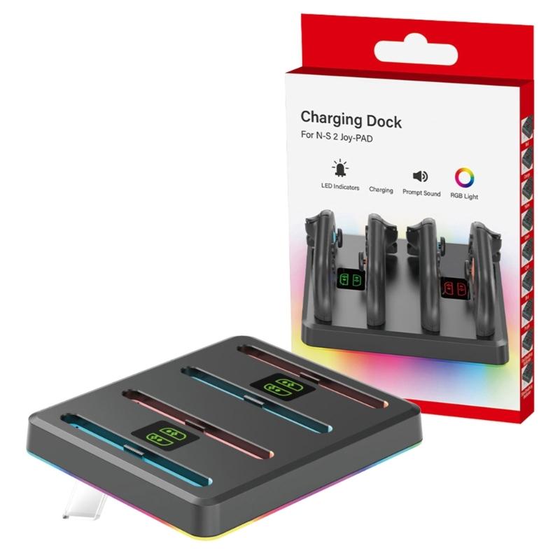 

Colorful Controller Charger Stand Holder With Eye Catching Light Display for NS2 Featuring Antislip Design Fast Charging 1