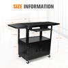 New Large AV Cart with Locking Cabinet Rolling Media Cart with Pullout Keyboard Tray and Cord Management for Office Computer Lap