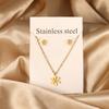 Cubic Zirconia Necklaces Zircon Sets For Women Tiny Stainless Steel Gold Plated Pendant Necklaces And Earrings Sets Wedding