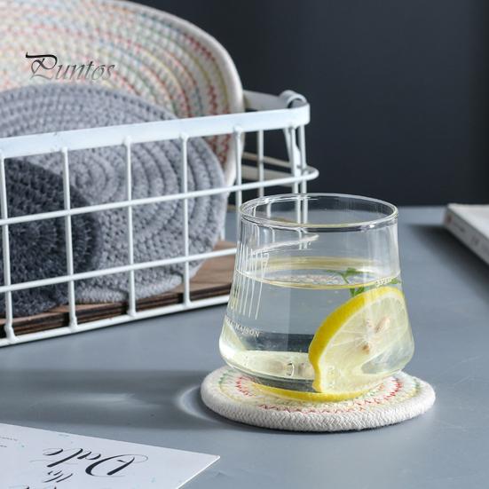 Soft Cotton Woven Coaster Set Heat Insulation Anti-Scald Water-absorbent Noise-reducing Cotton Cup Mat
