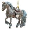 2D Acrylic Horse Year Hanging Pendants Christmas Tree Xmas Horse 2026 Decoration Hanging Rhinestones Ornament W3H1