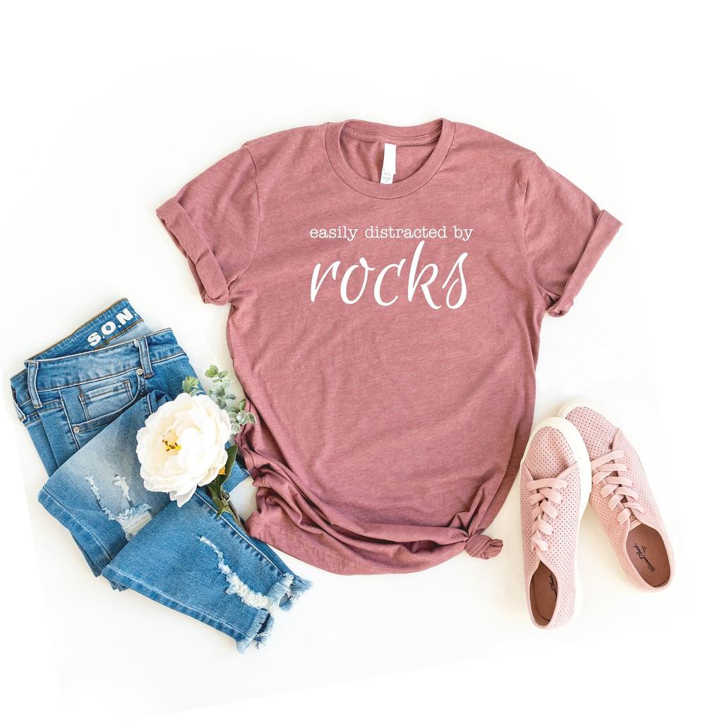 Easily distracted by rocks | funny geology gifts geology t shirt geologist t shirt geology tee geology shirt geologist shirt geology gift