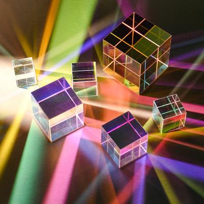 Prism Cube Sun Catcher Optical Color Dispersion Cube Portable Faux White Crystal Cube Prism for Kaleidoscopic Entertainment