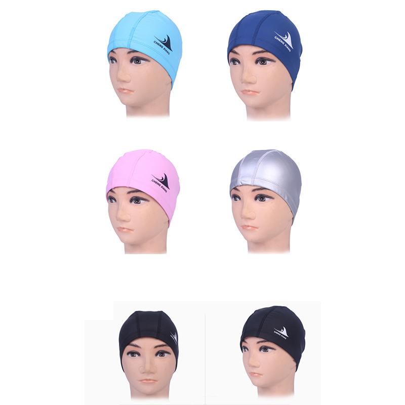 Waterproof Fabric Protect Ears Long Hair Sports Swim Pool Hat Shark High Elasticity Flexible Durable Swimming Cap For Men Women