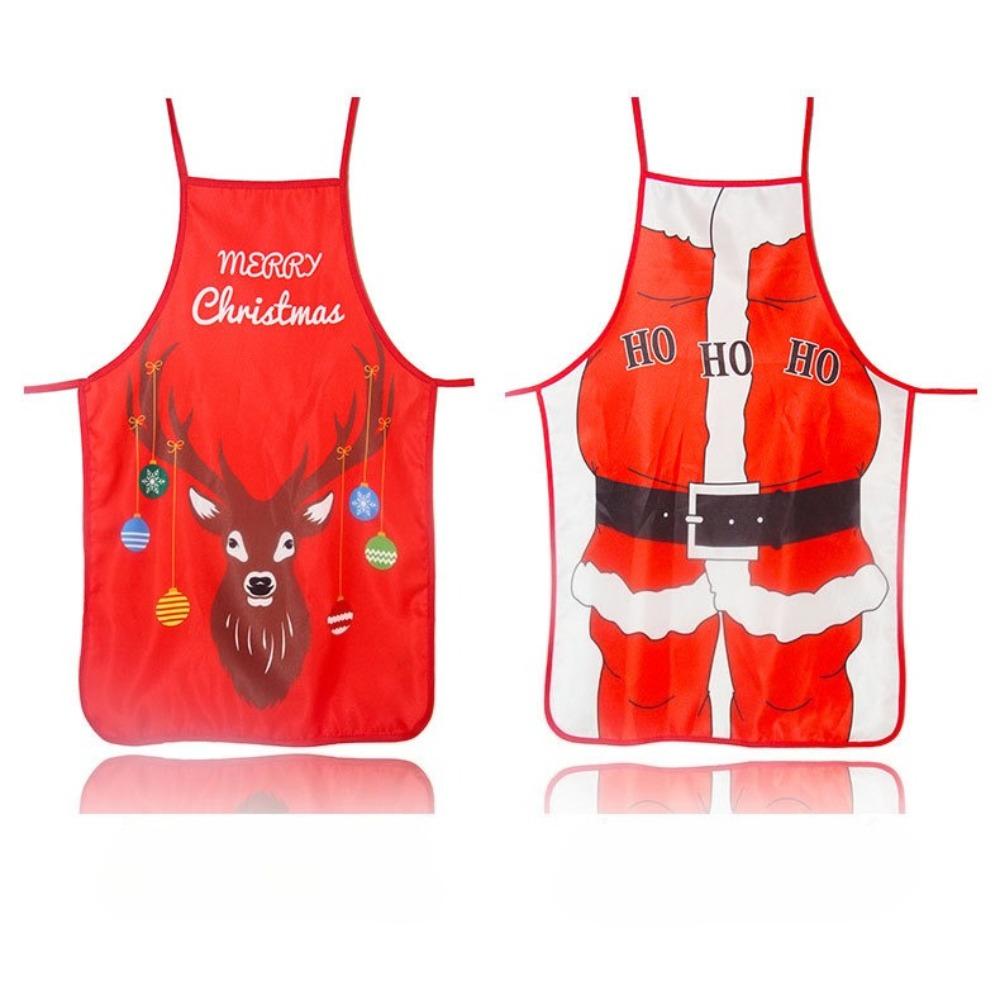 Weihnachtsdeko-Schürze, Stoff, Farbdruck, Deko-Requisiten, Taille, Cartoon, Weihnachtskostüm