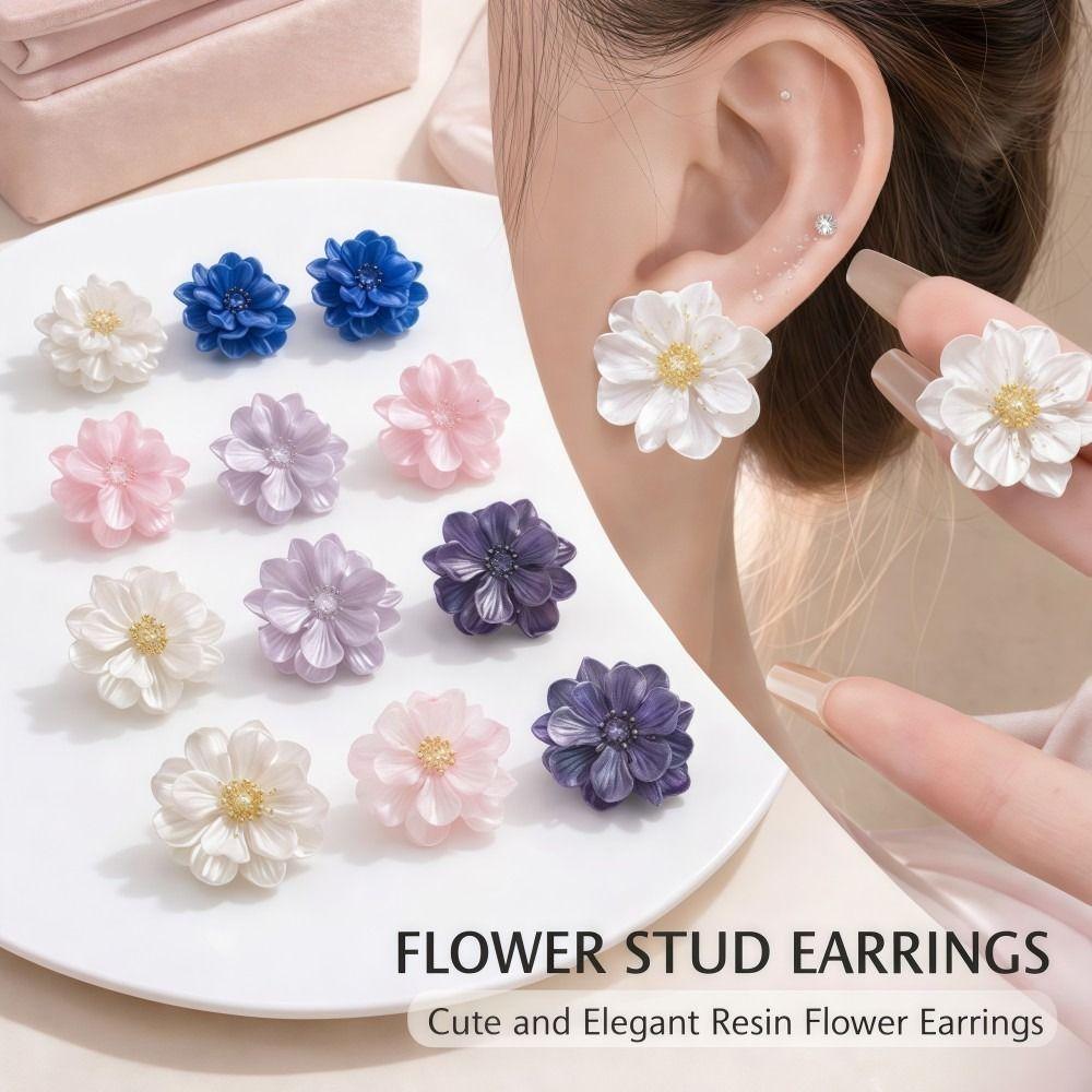 Exquisite Camellia Earrings Irregular Petals Earrings Fashion Flower Earrings For Women Girls