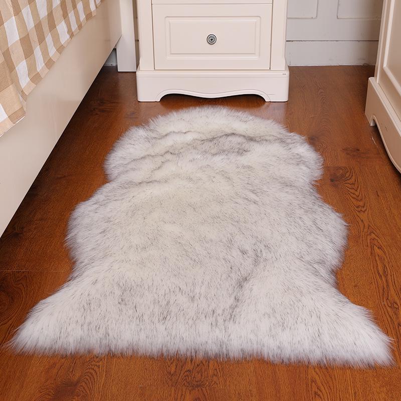 Nordic Style Long Pile Faux Wool Rug for Living Room or Bedroom