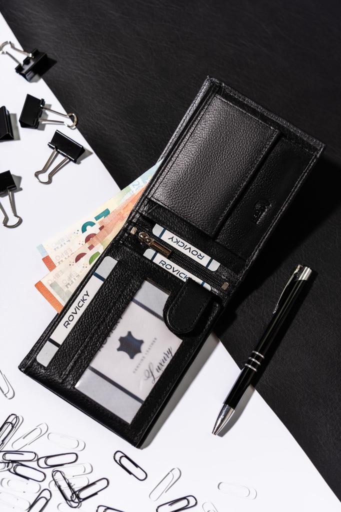 Men's Leather Wallet N992-SPDM-BOX-3289 Black