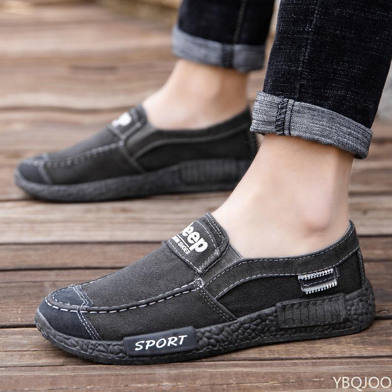 Fashion Men's New fabric Shoes Trendy denim casual Loafers Comfortable lightweight flats Fashion versatile lazy shoes Zapatos Homme