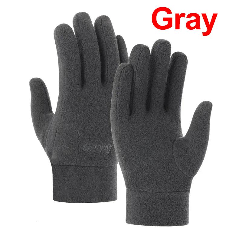 

Утолщенные флисовые перчатки для мужчин и женщин, зимние теплые термоперчатки с закрытыми пальцами, ветрозащитные перчатки для бега, катания на лыжах, велоспорта 1PCS серый