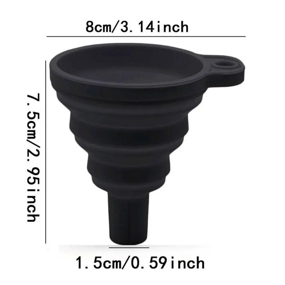 8x7.5x1.5cm Car Oil Funnel Foldable Silicone Splash-Proof Universal Portable Auto Engine Oil Petrol Change Funnel Portable
