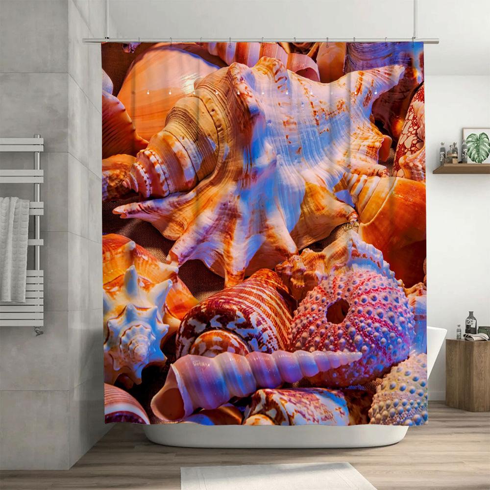 High Quality Printed Shower Curtain Bath Decor Home Decoration Waterproof Fabric Shells Print 3D Decorative Bathroom Curtains fo