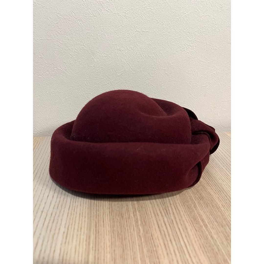 Used CA4LA Twist Design Wool Beret Bordeaux Made in Japan