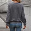 Winter Women Round Neck Sweater Warm Pullover Commuter Elegant Top Loose Casual Women's Retro Solid Color