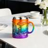 Book Mug 3D Hand-Painted Resin Coffee Mug with Stainless Steel Interior Microwave Dishwasher Safe Literary Cup Unique Gift for Book