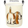 1pc Laundry Basket, Cute Basset Hound Dog Pattern Dirty Clothes Hamper, Collapsible Fabric Storage Bin with Reinforced Handles, Casual Home Organizati