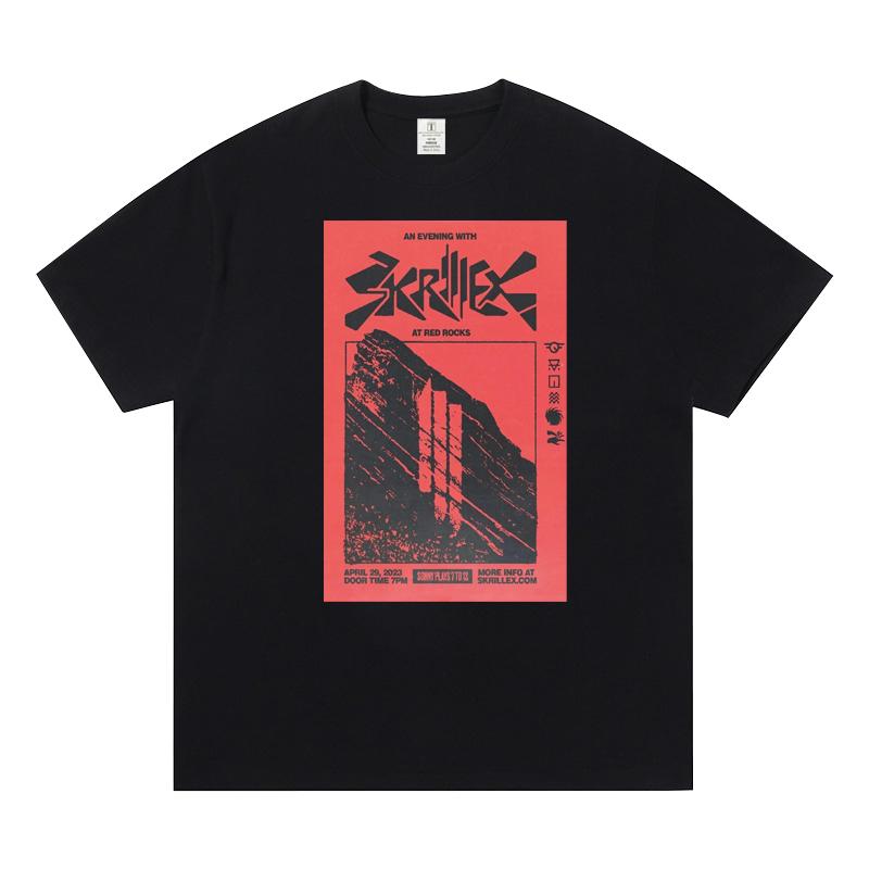 Skrillex Tričko s krátkým rukávem Top 100 DJ Oblečení Around VAC Electric Syllabic Trampoline Fashion Ležérní Pánské a Dámské Tričko