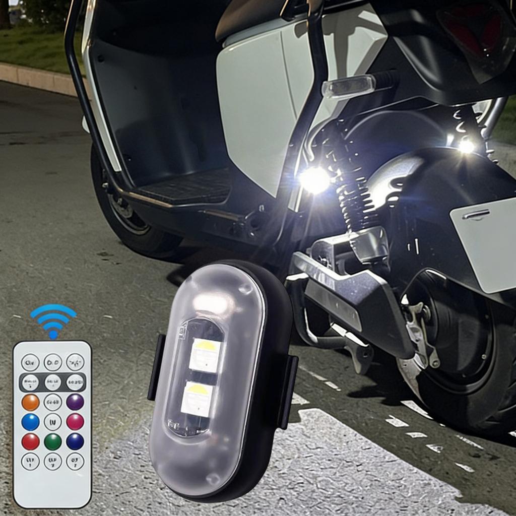 2/4/6PCS LED Emergency Warning Lights with Remote Control 7 Colors USB Rechargeable LED Lights for Car Motorcycle Bike Drone