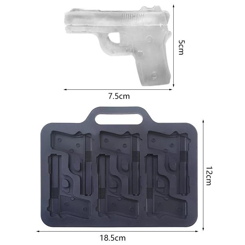 

3D Gun Shape Popsicle Mold Creative Ice Cube Tray Mold Ice Cream Maker Cold Drink DIY Bar Whiskey Wine Ice Maker Accessories