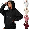 Activewear for Running And Travel Women Oversized Pullover Hoodie Cotton Blend Long Sleeve Sweatshirt Adjustable Sweatshirt with Pocket Drawstring
