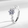 Best-Selling Zirconia Imitation Moissanite Six-Prong 1 Carat Adjustable Wedding Ring for Women