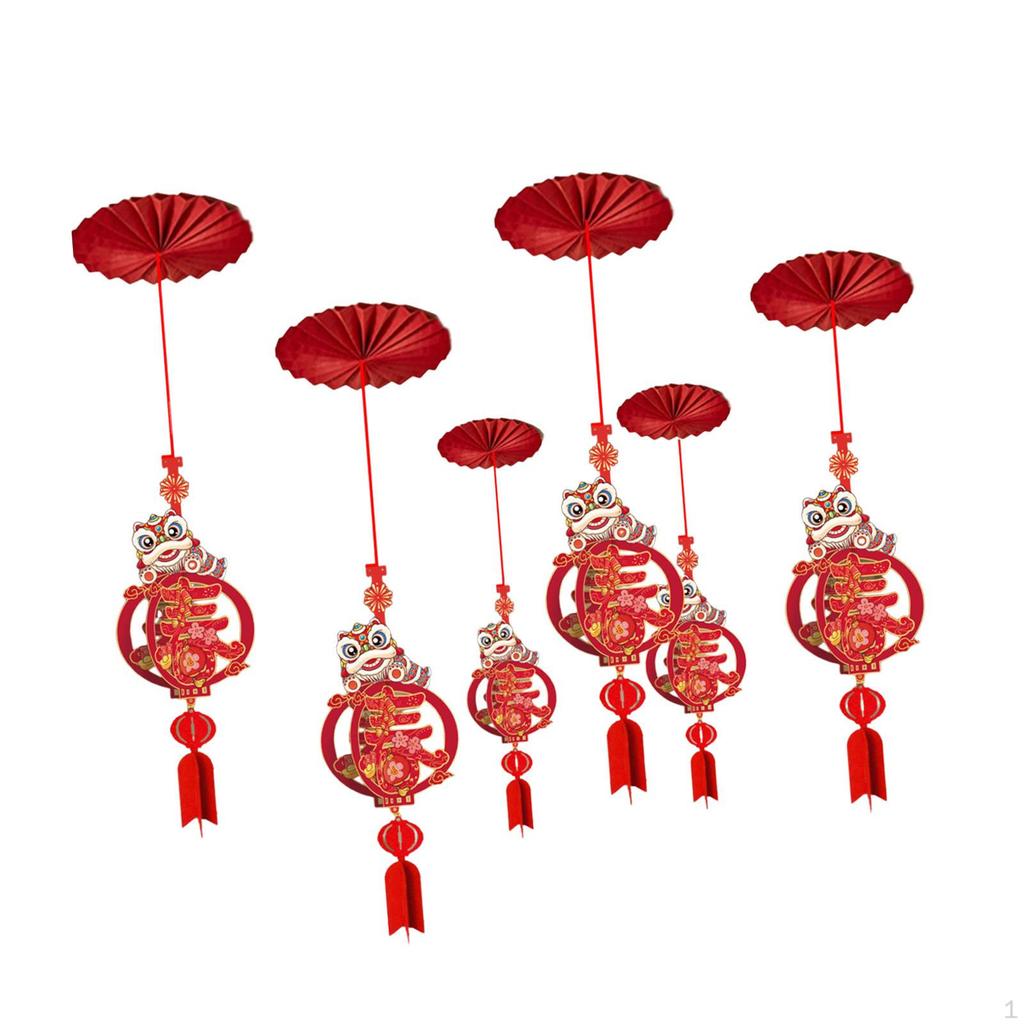 6 Pieces Happy Year Ceiling Decorations Classic Elements Party Supplies Traditional for