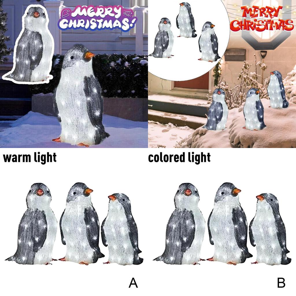 Adorable Christmas Penguin Led Light Garden Decoration With Acrylic Body