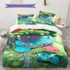 Biancheria da letto con motivo Bulbasaur Decorazione per la casa Regalo di compleanno (1 * copripiumino + 2 * federa, senza nucleo)