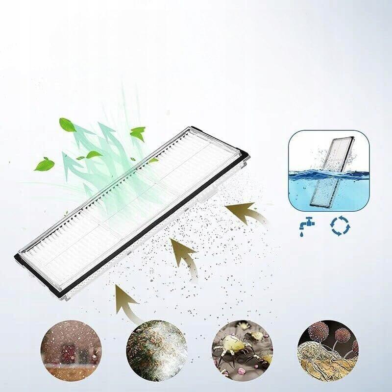 Rosfix Set 11 în 1 pentru Roborock S7 S7 MaxV Ultra – Perii, Filtre HEPA, Mop Sonic | Filtre Lavabile | Perie de Curățare