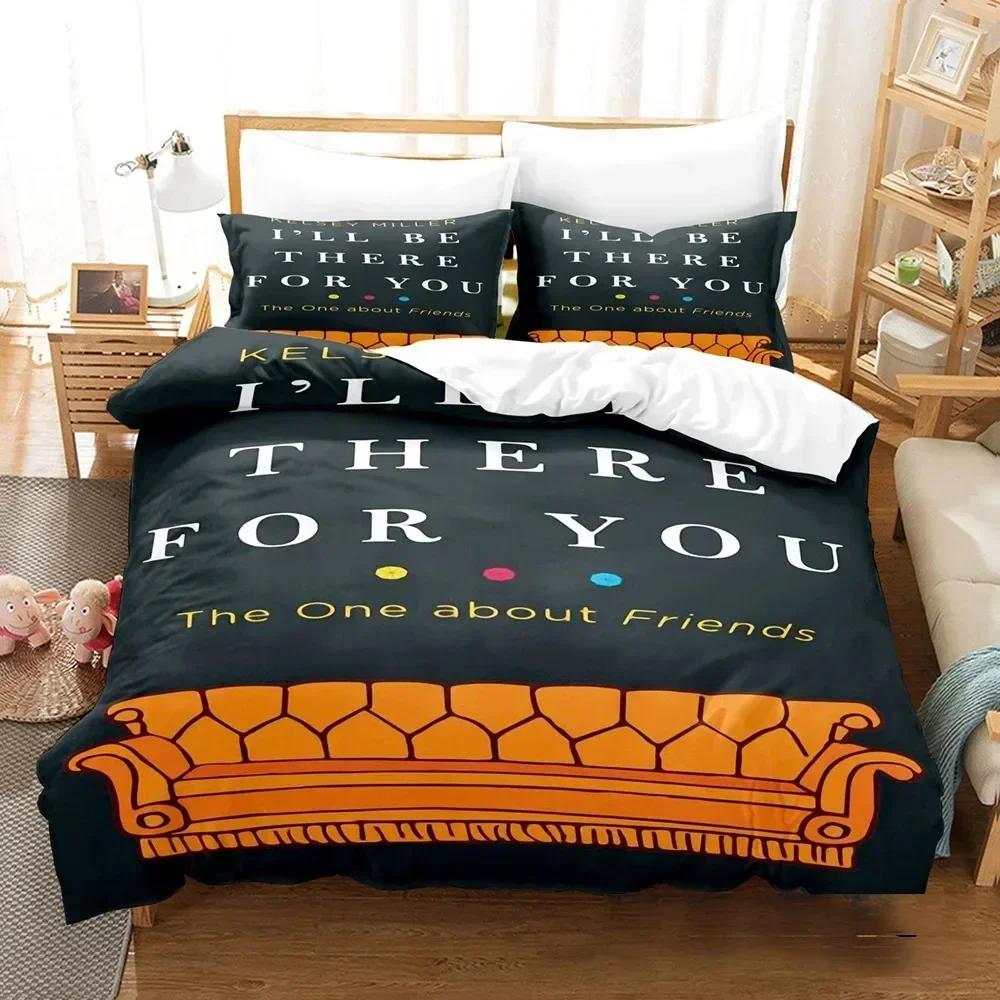 Friends Tv Show Comedy Style Bedding Set Duvet Cover Sheet Printed Bed Set Pillowcase Bed Full Queen King Size Comforter Bedroom