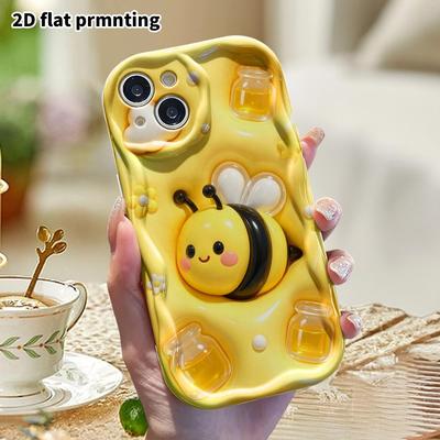 Phone Case: 2D Flat Design Suitable for iPhone 18 17 16 15 14 13 Pro Protective Case, Little Bee, Perfect Christmas and Halloween Holiday Gift