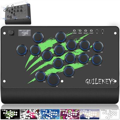 Guilekeys Controller Arcade Stick Leverless Adsorbimento Magnetico con Custodia Bordo Pulsante per Stick Arcade Leverless più Silenzioso Compatibile con Fighting
