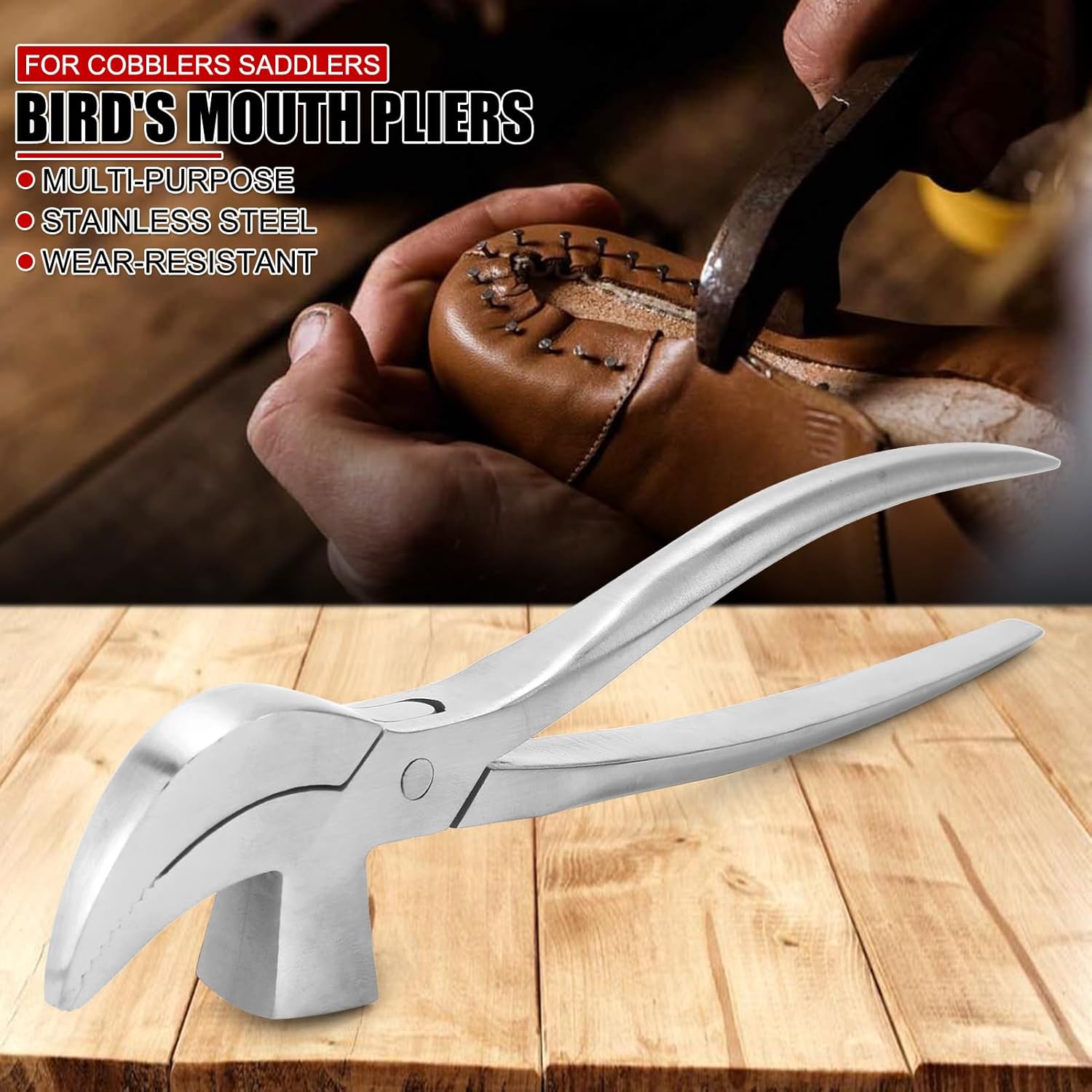 

Долговечные Плоскогубцы Инструмент для Кожевенного Ремесла Щипцы, Быстросменные Регулируемые для Обувщиков Сапожников Седельщиков Серебристые