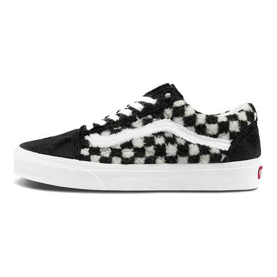 Old Skool Sherpa Checkerboard - Pantofi negri unisex VN0A5KRF95A