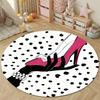 Geometric Pattern Round Area Rug, Modern Abstract