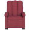 Electric Massage Recliner with Rising Function Burgundy Fabric