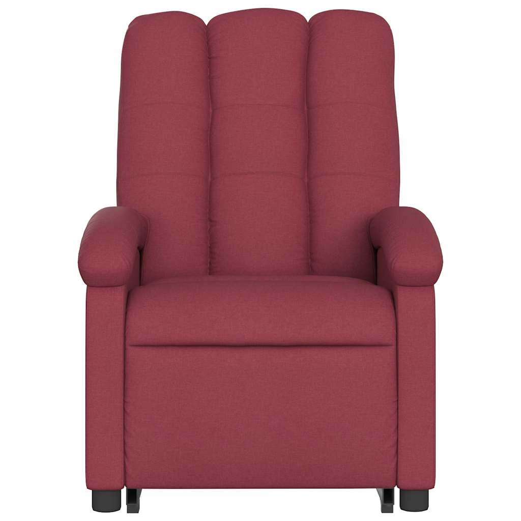 Electric Massage Recliner with Rising Function Burgundy Fabric