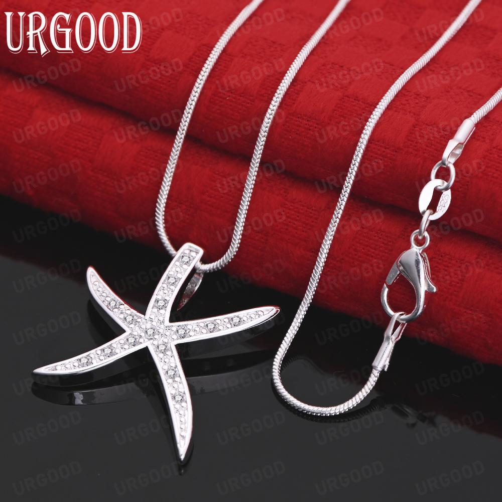 Colier cu Pandantiv Stea din Argint Sterling 925 Zircon AAA Modă Bijuterii de Nuntă