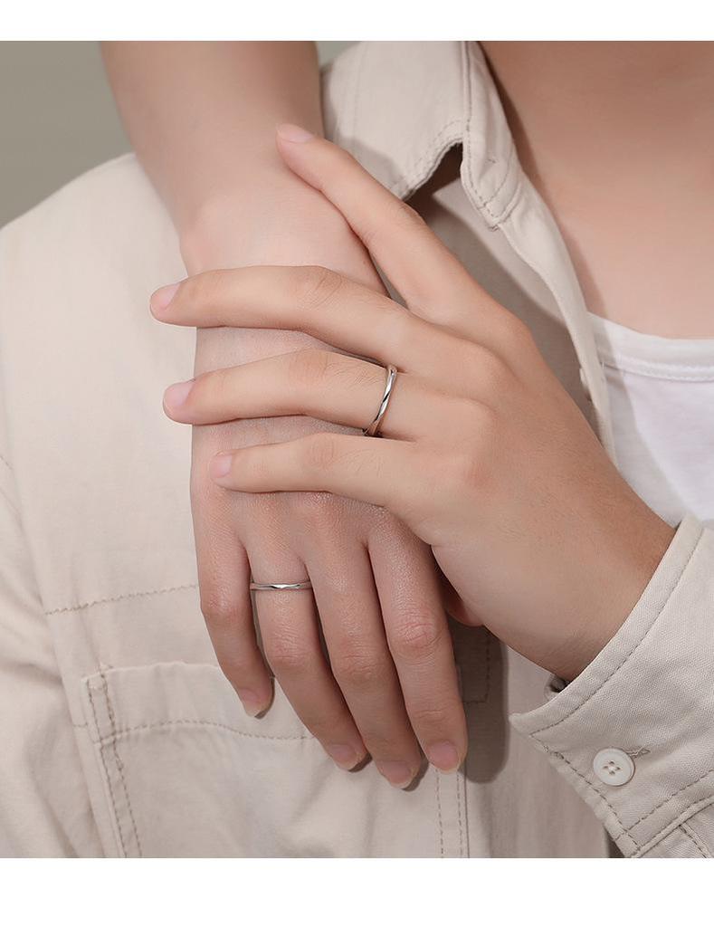 S925 Sterling Silver Möbius Strip Couple Rings - Niche Design Wedding Bands, Perfect Christmas Gift for Him and Her