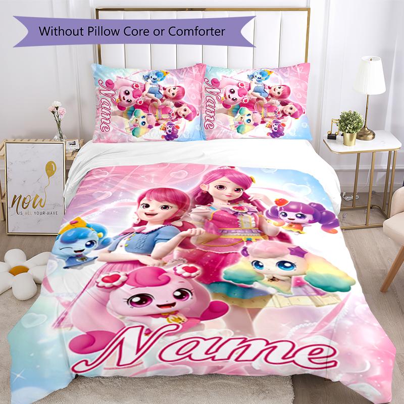 3pcs Custom Name Catch! Teenieping Bedding Set Duvet Cover Closure Includes 1 Duvet Cover & 2 Pillowcases for All Seasons Bedroom Decor