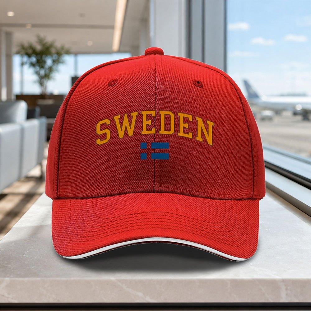 Swedish Flag Baseball Cap  Adjustable Unisex Hat with Swedish Flag Print Lightweight Outdoor Wedding Party Gift