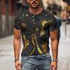 Camiseta de verano con estampado 3D para hombre, sencilla, con estampado de rayas a cuadros, fresca, transpirable, de manga corta, informal, moderna, de gran tamaño