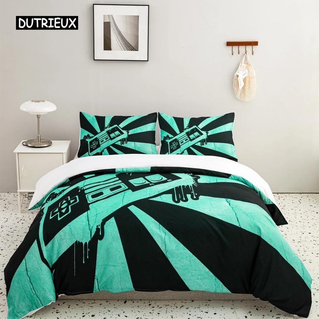 Gamepad Bedding Set Queen Size Duvet Cover Creative Black Bed Comforter Cover Set Polyester Quilt Cover Bedclothes 2/3Pcs