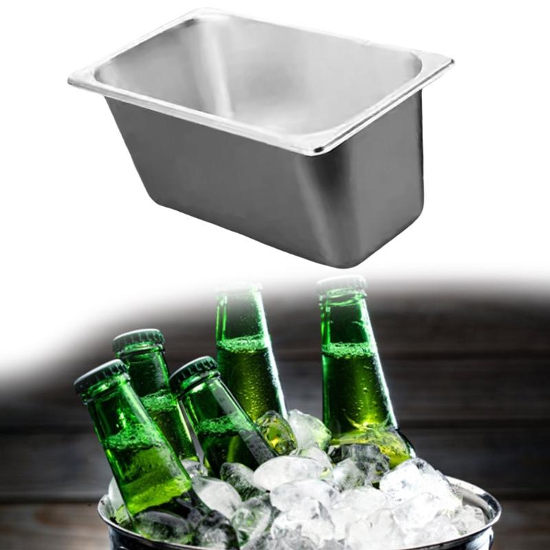 Edelstahl 1/3 Größe Küchenpfanne mit Deckel Für Kommerzielle Lebensmittelzubereitung und Platzsparender Aufbewahrungsbehälter Wanne